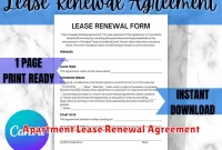 Apartment Lease Renewal Agreement