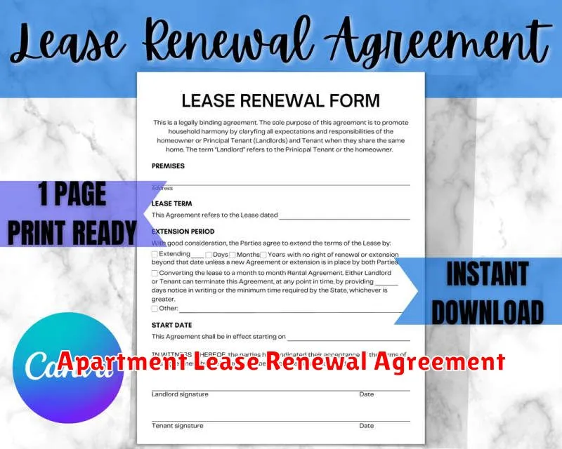 Apartment Lease Renewal Agreement