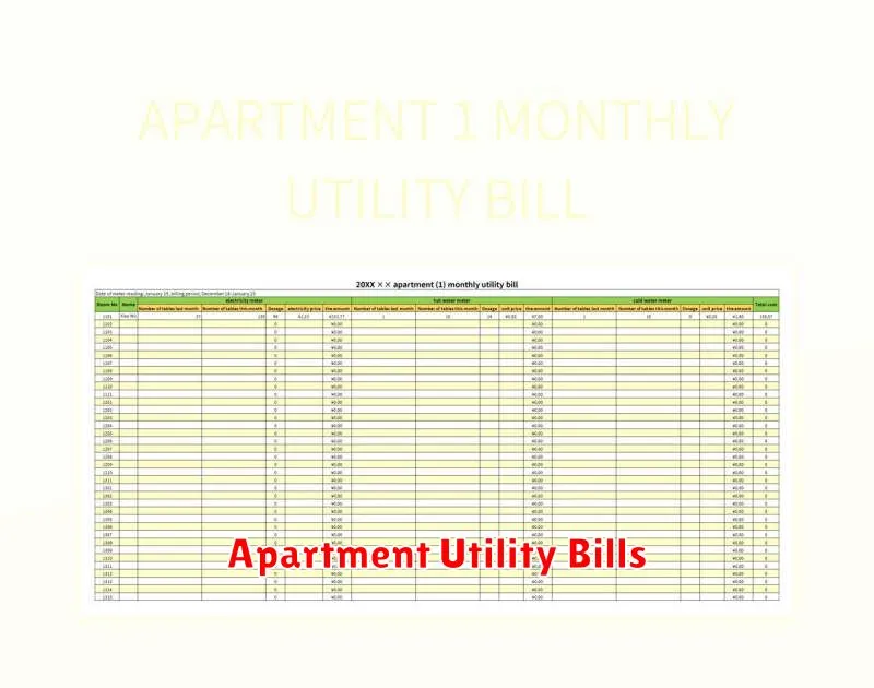 Apartment Utility Bills