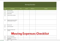 Moving Expenses Checklist