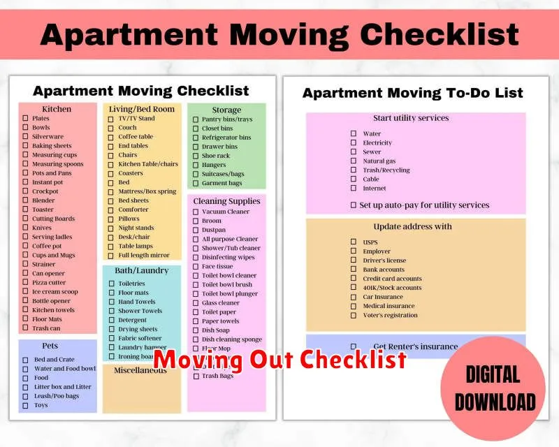 Moving Out Checklist