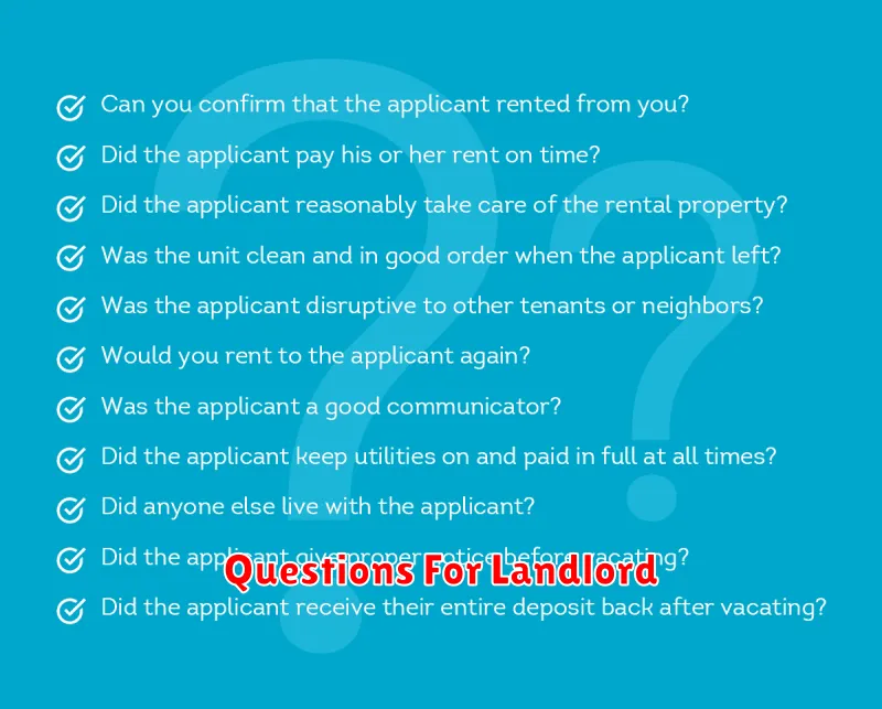 Questions For Landlord